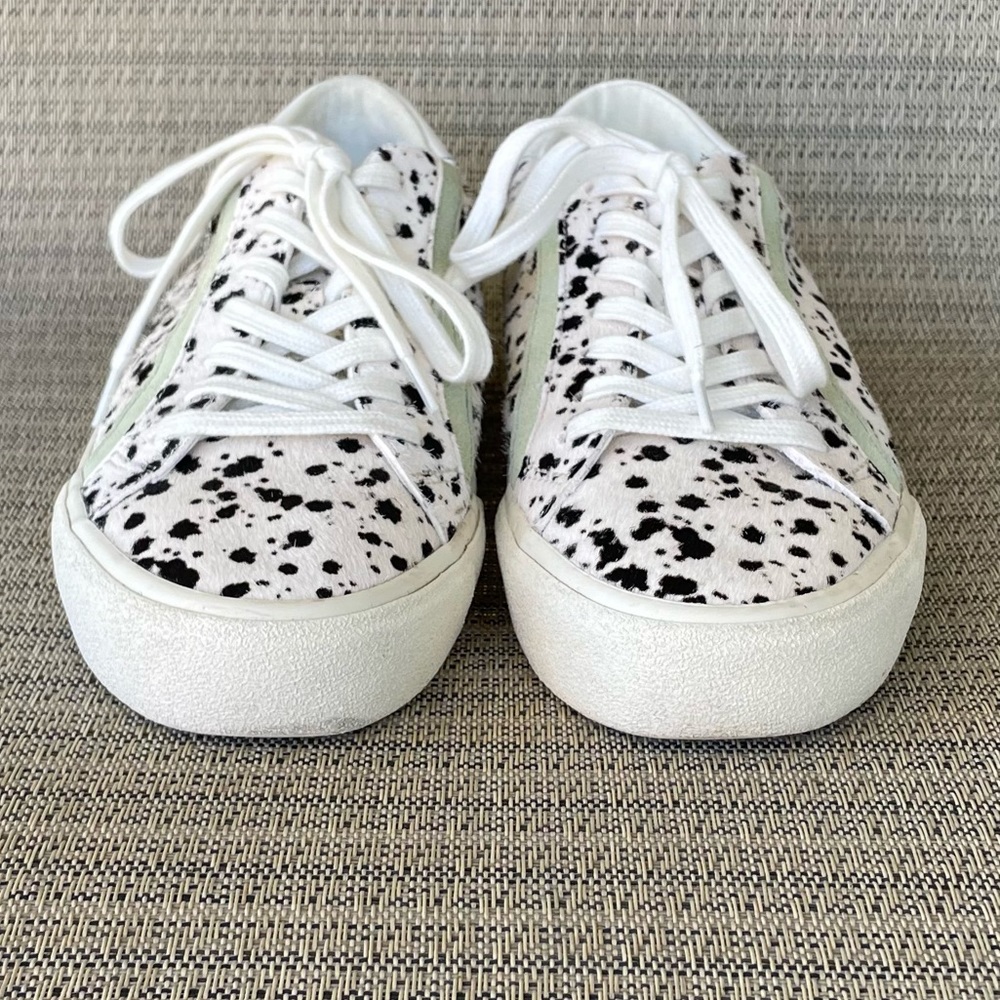 Madewell Sidewalk Low-Top Sneakers in Spatter-Painted Calf Hair Size 8 - Picture 2 of 11